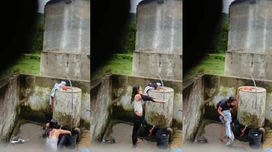 Desi boy filmed open bath of neighbour girl